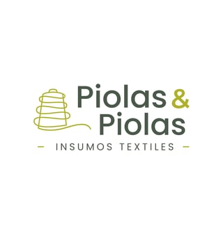 Piolas y Piolas logo with stacked basket icon and Insumos Textiles tagline